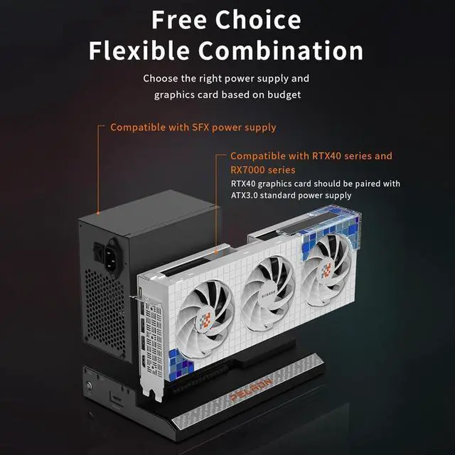 Alt view image 7 of 7 - Portable External GPU Dock 40Gbps for Win 10 and Above, Graphics Expansion Dock Station with PCIEX16 Interface (S-2)