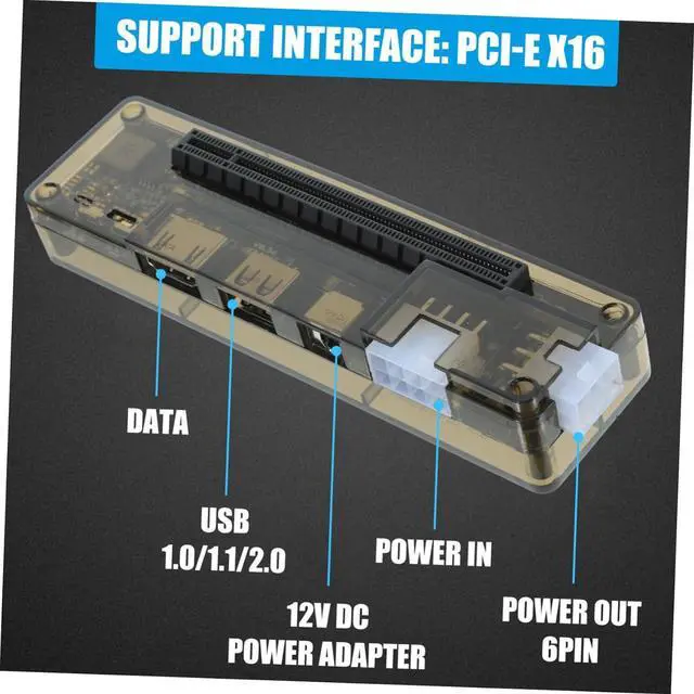 Alt view image 5 of 7 - jojofuny External Graphics Card Dock for Laptop Portable Compatible Pci Design for Gaming and No Driver Installation Required Random Style