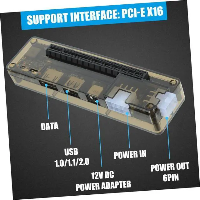 Alt view image 6 of 7 - External Graphics Card Dock for Laptop Portable Power Output No Driver Required Compatible Various Operating Systems for Gamers and Professionals Random Style