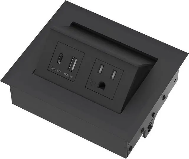 Main image of Brixwell QHZ4-002 Hide A Dock Power Or Data Station 1 USB A Port at 10.5 Watts and 1 USB C Port at 12 Watts Version Black Finish
