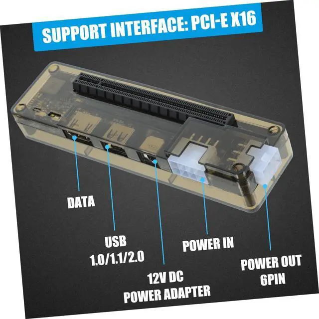Alt view image 5 of 7 - External Graphics Card for Laptops Pci Expansion Hub Power Output Compatible Pci Graphics Cards for Gaming and Random Style