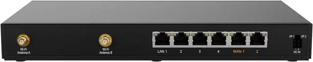 Alt view image 2 of 7 - Peplink B-One Gigabit Dual WAN WiFi Router for Wireless Internet | 1GBps Throughput | 2X WAN Port, 4X LAN Port, Dual-Band 2X2 MIMO Wi-Fi | WAN Smoothing for Small Office & Home Connectivity
