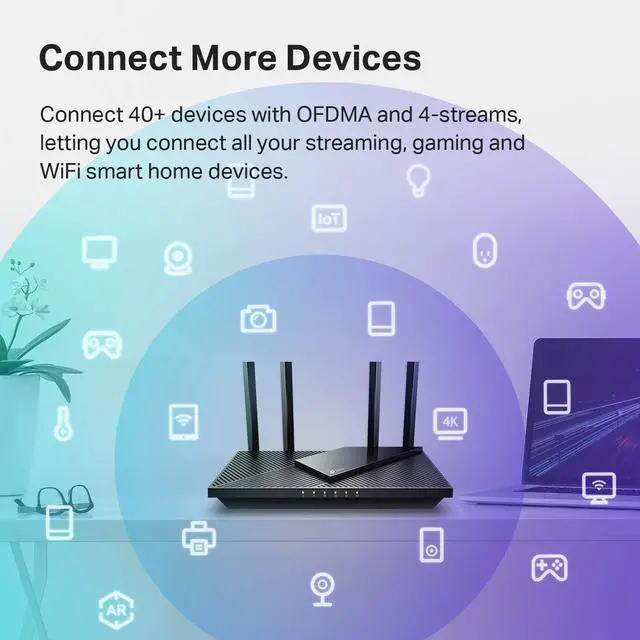 Alt view image 6 of 7 - TP-Link AX1800 WiFi 6 Router V4 (Archer AX21)  Dual Band Wireless Internet, Gigabit, Easy Mesh, Works with Alexa - A Certified for Humans Device, Free Expert Support