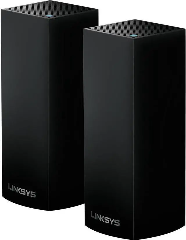 Main image of Linksys WHW0302B Velop Intelligent Mesh WiFi System: AC4400, Tri-Band Wi-Fi Router, Wireless Network for Full-Speed Home Coverage (Black, 2-Pack)
