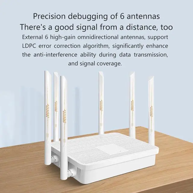 Alt view image 4 of 4 - Docooler Wi-Fi 6 Router, Dual Band Internet Router, AX3000 Cellular Gateway Router, 3000Mbps Dual-Band Router, 5.8GHz Gigabit Wireless Internet for Home, Office Router, Mobile Hotspot - White