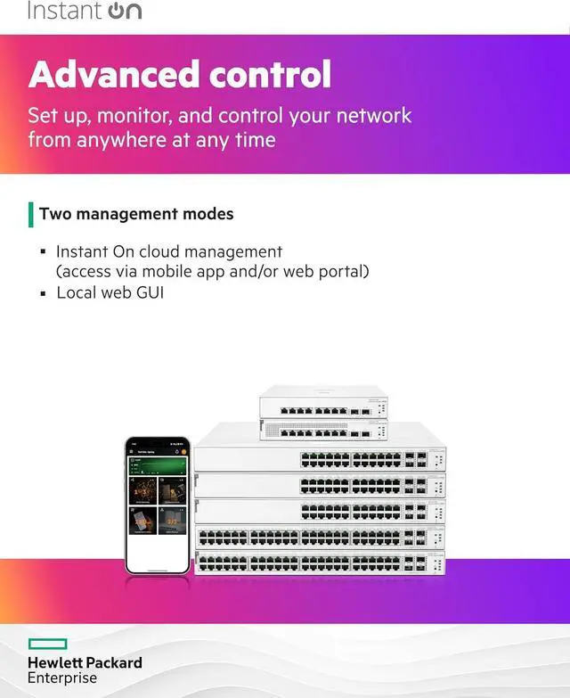 Alt view image 4 of 7 - HPE Networking Instant On Switch Series 1930 8-Port Gb Smart-Managed Layer 2+ Ethernet Switch with PoE | 8X 1G | 2X SFP | 8X CL4 PoE 124W | US Cord (JL681A#ABA)