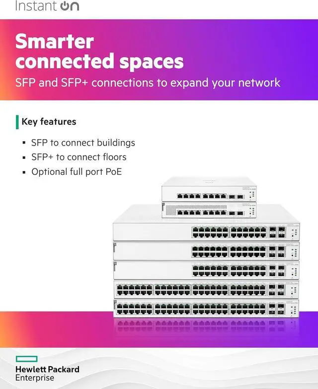 Alt view image 6 of 7 - HPE Networking Instant On Switch Series 1930 8-Port Gb Smart-Managed Layer 2+ Ethernet Switch with PoE | 8X 1G | 2X SFP | 8X CL4 PoE 124W | US Cord (JL681A#ABA)