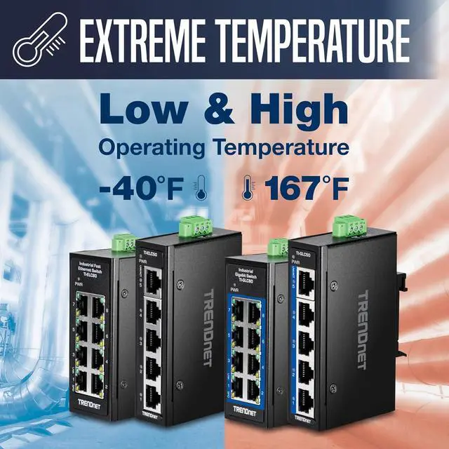 Alt view image 7 of 7 - TRENDnet 8-Port Industrial Fast Ethernet DIN-Rail Mini Switch, TI-ELC80, 8 x 10/100Mbps Ports, IP30 Rated Housing, 1Gbps Switching Capacity, Black