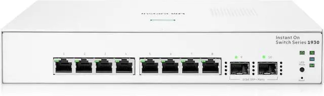 Main image of HPE Networking Instant On Switch Series 1930 8-Port Gb Smart-Managed Layer 2+ Ethernet Switch | 8X 1G | 2X SFP | US Cord (JL680A#ABA)