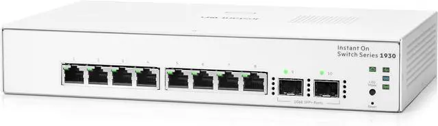 Alt view image 7 of 7 - HPE Networking Instant On Switch Series 1930 8-Port Gb Smart-Managed Layer 2+ Ethernet Switch | 8X 1G | 2X SFP | US Cord (JL680A#ABA)