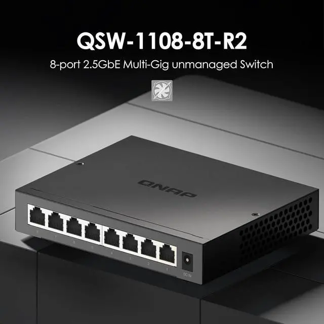 Main image of QNAP 8-Port 2.5GbE Unmanaged Switch (QSW-1108-8T-R2-US)