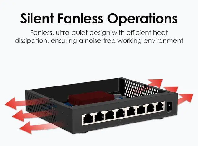 Alt view image 4 of 5 - QNAP 8-Port 2.5GbE Unmanaged Switch (QSW-1108-8T-R2-US)