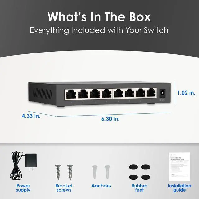Alt view image 5 of 5 - QNAP 8-Port 2.5GbE Unmanaged Switch (QSW-1108-8T-R2-US)
