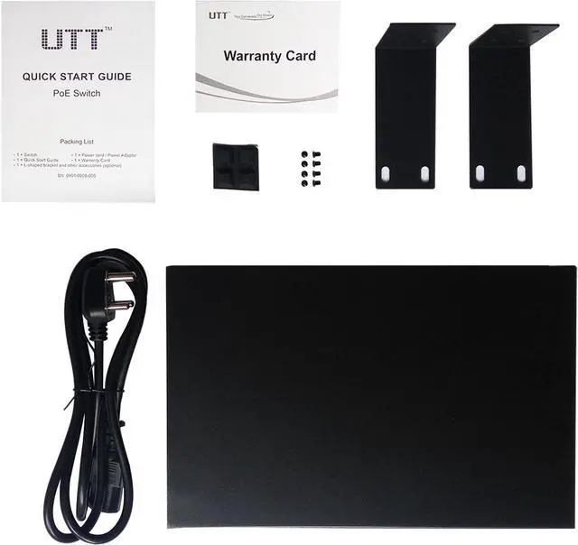 Alt view image 5 of 6 - UTT 10-Port Gigabit PoE Switch with (8 PoE Ports + 2 Ports) AI PoE AI QoS AI VLAN AI Extend Internet Swtich 96W 802.3af/at for IP Camera AP