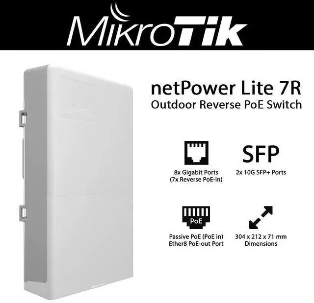 Alt view image 2 of 4 - Mikrotik MICROTIK NETPOWER Lite CSS610-1Gi-7R-2S+Out Switch