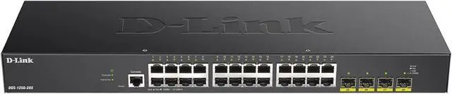 Main image of D-Link 28-Port Gigabit Smart Managed Switch | 24 Gigabit Ports + 4 10G SFP+ Ports| L2+/L3 Lite |VLANs |Web Managed |Surveillance Mode | Rackmount | NDAA Compliant (DGS-1250-28X-6KV)