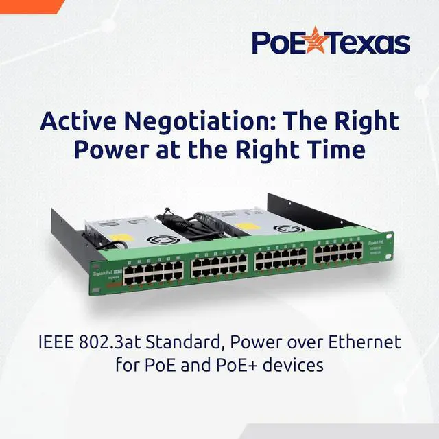 Alt view image 6 of 6 - PoE Texas 24 Multi Port IEEE 802.3at PoE+ Injector - Full Power On Every Port - 700W Total - 10/100/1000 Gigabit Data Rate - Active Injector for WiFi Access Points, PTZ Cameras