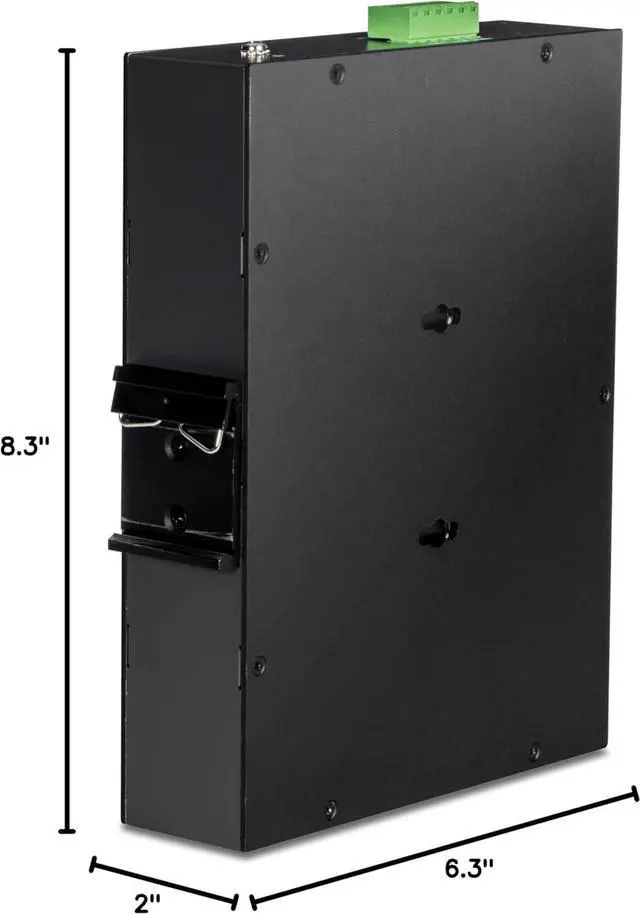 Alt view image 3 of 3 - TRENDnet 10-Port Industrial Gigabit PoE+ Switch, WideTemperature Range -20°  65°C (-4°  149°F), DIN Rail Switch, 50-55V DC, 8 x Gigabit PoE+ Ports, 2 x Gigabit SFP Slots, TI-PGM102, Black