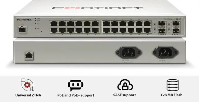 Alt view image 2 of 6 - Fortinet FortiSwitch - 224E Layer 2/3 Switch (FS-224E)