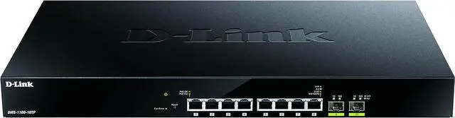 Main image of D-Link 8-Port Multi-Gigabit Ethernet Smart Managed PoE Switch with 2 10GbE SFP+ Ports - (DMS-1100-10TP)
