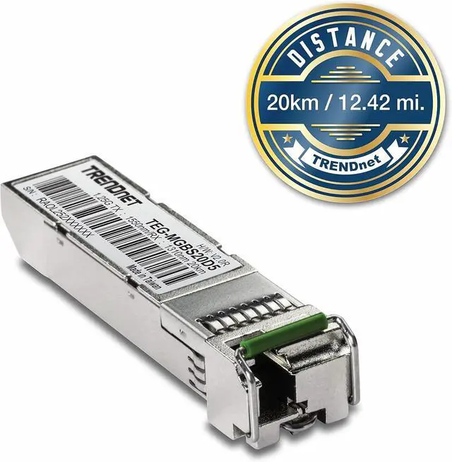 Alt view image 5 of 7 - TRENDnet SFP to RJ45 Dual Wavelength Single-Mode LC Module,TEG-MGBS20D5, Must Pair w/TEG-MGBS20D3 or a Compatible Module, Up to 20 km (12.4 Miles),Bi-Directional(WDM)SFP,Lifetime Protection,1550/1310