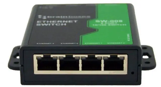 Alt view image 2 of 5 - Brainboxes 8 Port Unmanaged Ethernet Switch Wall Mountable - 8 Ports - TAA Compliant - 2 Layer Supported - Twisted Pair - DIN Rail Mountable, Wall Mountable - Lifetime Limited Warranty
