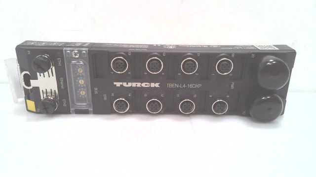 Alt view image 3 of 3 - TURCK TBEN-L4-16DXP (6814012), 10/100 MBPS, 16 Universal Digital Channels, 4-PIN 7/8" Supply Voltage Port, 8 M12 I/O Ports, Block I/O Module, ETHERNET/IP/MODBUS TCP/PROFINET, Integrated Switch, MU