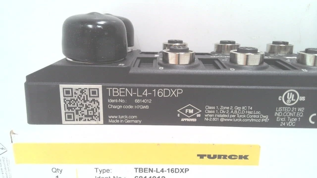Alt view image 2 of 3 - TURCK TBEN-L4-16DXP (6814012), 10/100 MBPS, 16 Universal Digital Channels, 4-PIN 7/8" Supply Voltage Port, 8 M12 I/O Ports, Block I/O Module, ETHERNET/IP/MODBUS TCP/PROFINET, Integrated Switch, MU