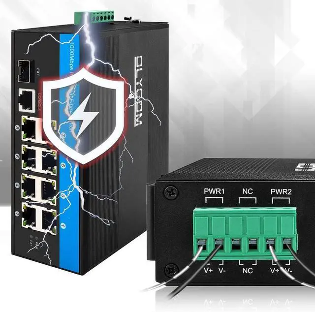 Alt view image 5 of 6 - 9port Industrial Managed SFP Switch 8 X Gigabit Ports 1 X SFP Slot DIN-Rail Mount IP40 with Vlan Qos LACP STP/RSTP L2 Management