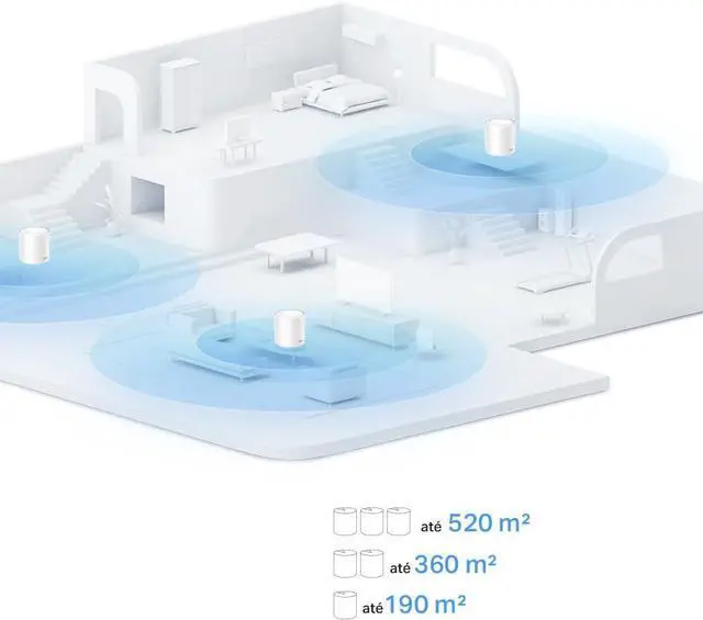 Alt view image 6 of 7 - TP-Link Deco X1500(2 Pack)-AX1500 Whole Home Mesh Wi-Fi 6 System coverage up to 600 m², 3X GigabIt Ports per Unit, Band 160MHz Channel, ODFMA, 1024QAM, Colour White