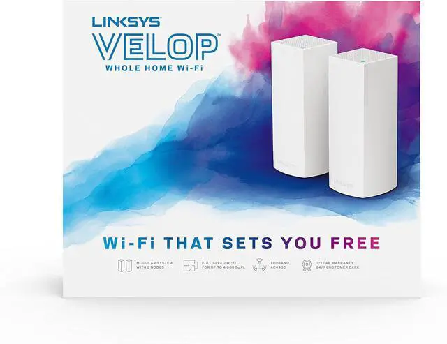 Alt view image 5 of 5 - Linksys Velop Tri-Band AC4400 Whole Home WiFi Mesh System- 2-Pack (Coverage up to 4000 sq. ft)