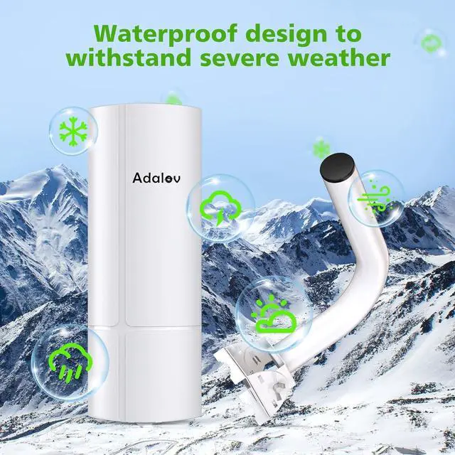 Alt view image 4 of 7 - Gigabit Wireless Bridge with Mounts,AdaLov Point to Point/Multipoint WiFi Bridges,Outdoor CPE with 100/1000Mbps LAN Port,5.8G 3KM High Speed Wireless Ethernet Bridge with 16dBi High-Gain Antenna