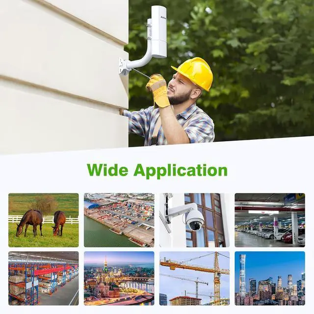 Alt view image 7 of 7 - Gigabit Wireless Bridge with Mounts,AdaLov Point to Point/Multipoint WiFi Bridges,Outdoor CPE with 100/1000Mbps LAN Port,5.8G 3KM High Speed Wireless Ethernet Bridge with 16dBi High-Gain Antenna