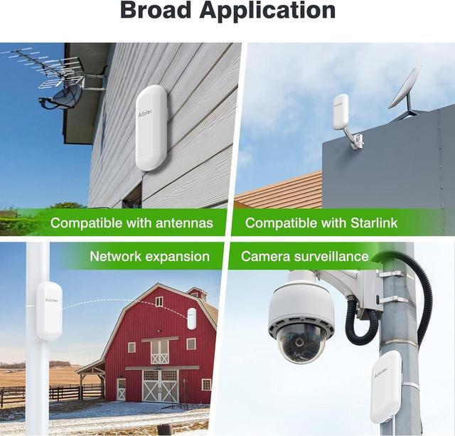 Alt view image 7 of 7 - CPE467 Wireless Bridge, 1.5KM Long Range 5.8GHz Outdoor Point-to-Point Wireless Bridges, IP65 Weatherproof PtP WiFi Bridge Ideal for Surveillance Cameras, Barn, Shop, Warehouse, and Starlink Network
