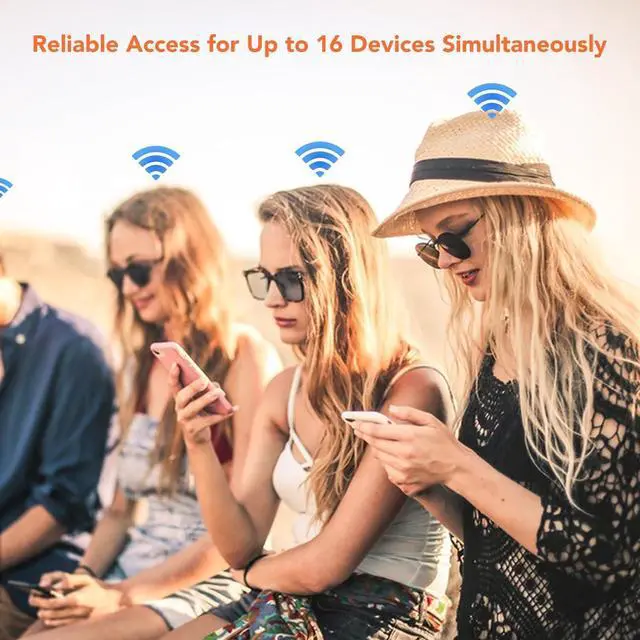 Alt view image 5 of 7 - 5G WiFi6 Mobile Hotspot, 5G Router with Sim Card Slot, International Coverage Modem, Portable Internet Devices for Travel, Support 16 Users, 6100mAh Battery