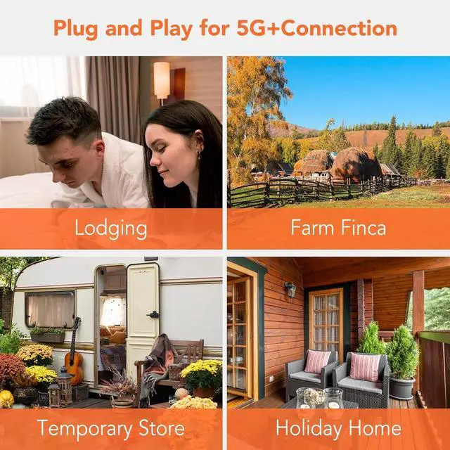 Alt view image 6 of 7 - 5G WiFi6 Mobile Hotspot, 5G Router with Sim Card Slot, International Coverage Modem, Portable Internet Devices for Travel, Support 16 Users, 6100mAh Battery