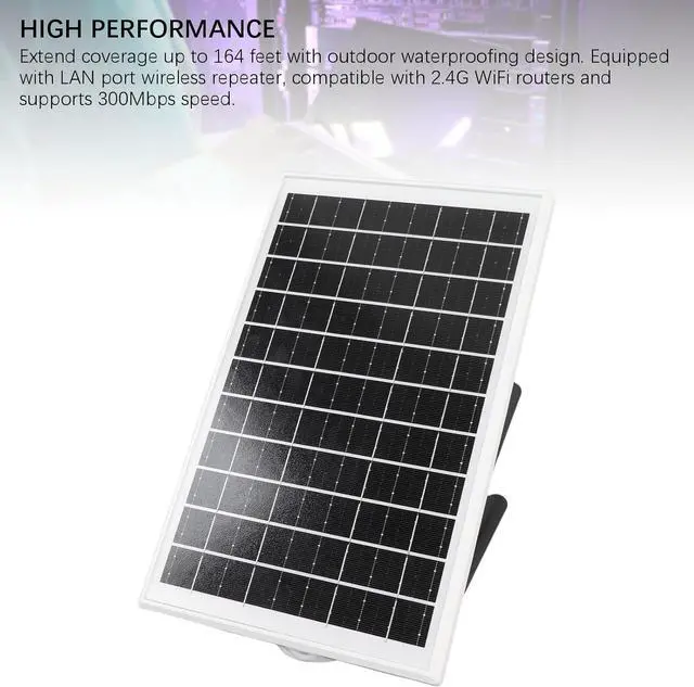 Alt view image 6 of 7 - Solar Powered 4G LTE Modem Router, 15W Outdoor Solar Powered WiFi Extender Signal Boosters, with SIM Card Slot, 50M WiFi Range for Camping, RVs and Outdoor Area
