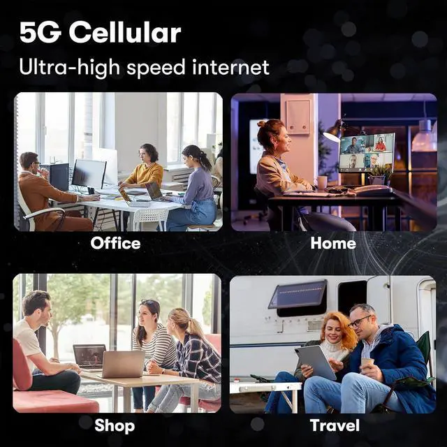 Alt view image 5 of 7 - 5G Cellular Router with Dual SIM Slots, Qualcomm SDX62, Dual-Band Unlocked AX3000 WiFi6, and 9 Built-in Antennas for RV Travel, Mobile Homes, Camping, and Remote Areas.