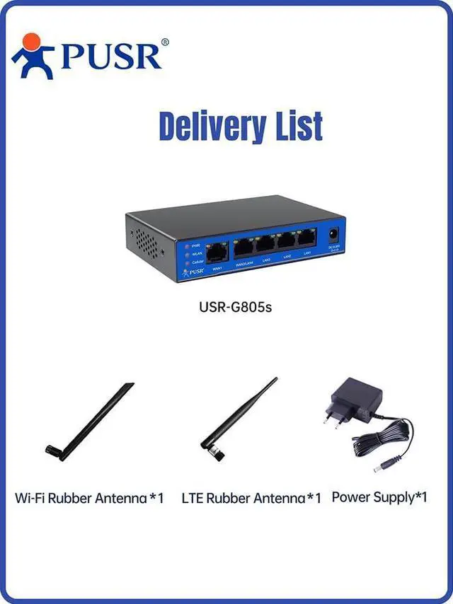 Alt view image 6 of 6 - Global Band Dual SIM Industrial LTE Cat4 Cellular Router with 5 Ethernet Ports Dual WAN Rich VPN Repeater USR-G805s-G