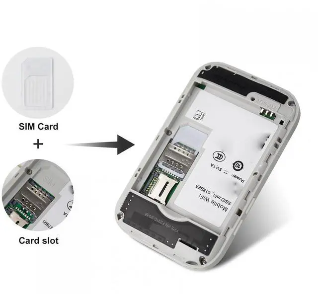 Alt view image 5 of 7 - ciciglow Portable WiFi Hotspot, 4G LTE Mobile WiFi Hotspot 150Mbps 2100mAh Pocket WiFi Router 10 Users Sharing WiFi Hotspot Device with SIM Card Slot for Europe Asia