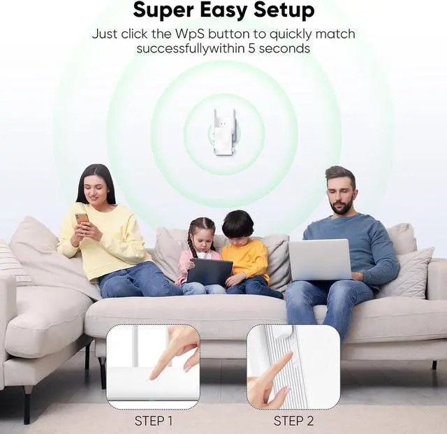 Alt view image 4 of 4 - 2025 WiFi Extender Signal Booster Long Range,WiFi Router Extender 10K Sq. Ft Coverage Wireless Routers Amplifier Internet Booster,Easily Setup Wireless Repeater with Gigabit Port Connects 100+ Devices