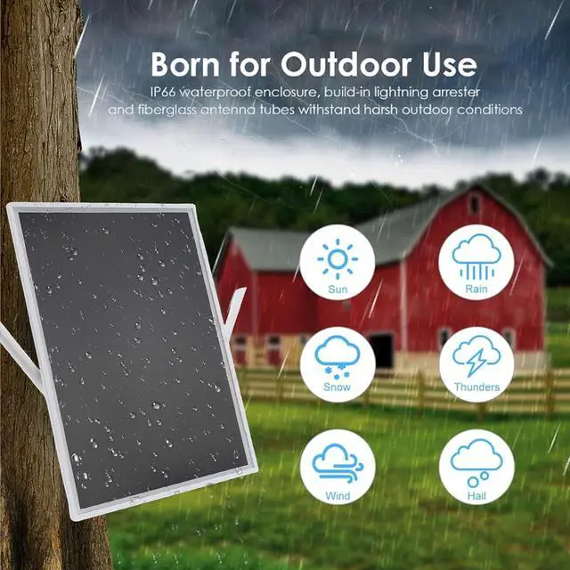 Alt view image 2 of 7 - Zunate 15W Solar WiFi Extender Booster with 328ft Range 20000mAh Battery Dual Band 2.4GHz 5GHz Signal Repeater for Outdoor Use RV Camping Supports 15 Devices