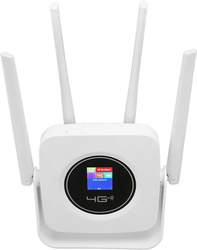 Alt view image 3 of 7 - 4G LTE Mobile Hotspot Router, 300Mbps Professional 4 Antennas LCD Display Strong Signal Mobile WiFi Hotspot for Home (US Plug)