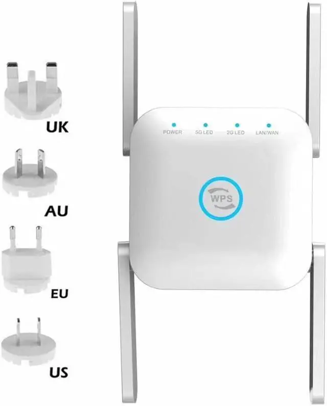 Alt view image 5 of 7 - WiFi Signal Transceiver, Wireless Gigabit Home Router Extender 1200M Dual Frequency Amplifier Internet Repeater with Ethernet Port,Black