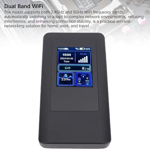 Alt view image 6 of 7 - GOWENIC 5G Portable WiFi, 1200Mbps Dual Band Wireless Router Mobile Hotspot, 4200mAh Battery, for Home Travel and Work, Supports 16 Devices Simultaneously
