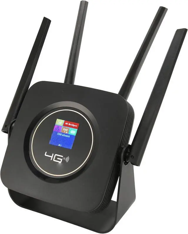 Alt view image 3 of 7 - 4G LTE Mobile Hotspot Router, 300Mbps Professional 4 Antennas LCD Display Strong Signal Mobile WiFi Hotspot for Home (US Plug)