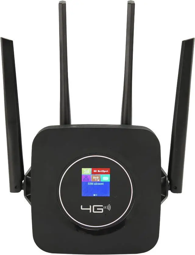 Alt view image 5 of 7 - 4G LTE Mobile Hotspot Router, 300Mbps Professional 4 Antennas LCD Display Strong Signal Mobile WiFi Hotspot for Home (US Plug)