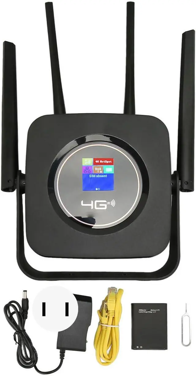 Alt view image 6 of 7 - 4G LTE Mobile Hotspot Router, 300Mbps Professional 4 Antennas LCD Display Strong Signal Mobile WiFi Hotspot for Home (US Plug)