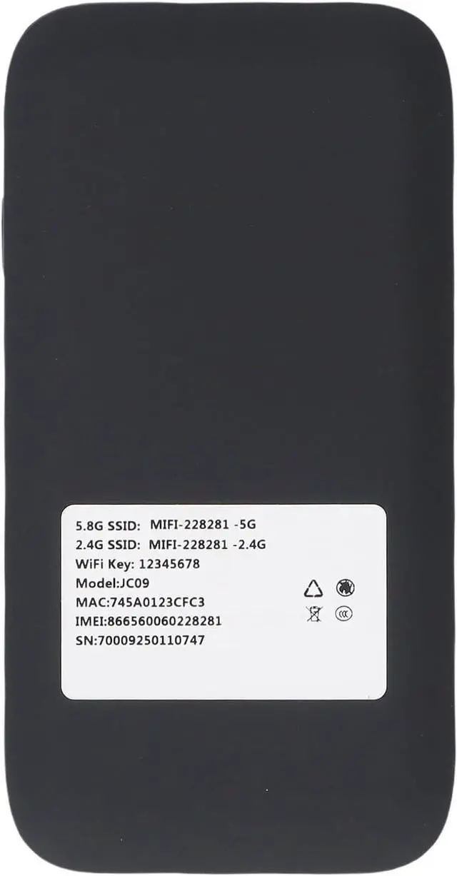 Alt view image 7 of 7 - 5G Mobile Hotspot, Portable WiFi for Travel, WiFi6 2.4GHz 5.8GHz, Connect Up to 16 Devices, with SIM Card Slot, 7100mAh Battery, IP67, Pocket Sized (Black)