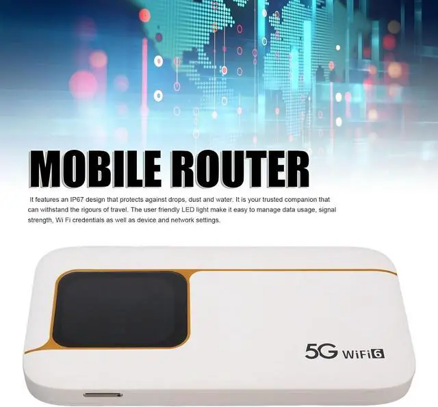 Alt view image 2 of 7 - 5G Mobile Hotspot with Sim Card Slot, 2.77Gbps DL, 1.25Gbps UL, IP67 Design, 7100mAh Battery, 16 Devices, WIFI6, 2.4GHz, 5.8GHz